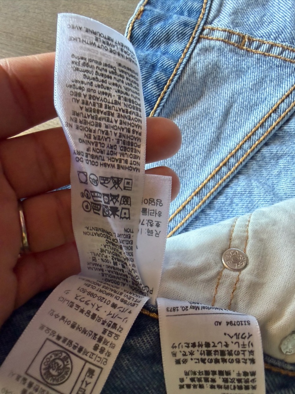 Levi's  501 Light Blue Distressed High-Rise Denim Shorts - Picture 5 of 14